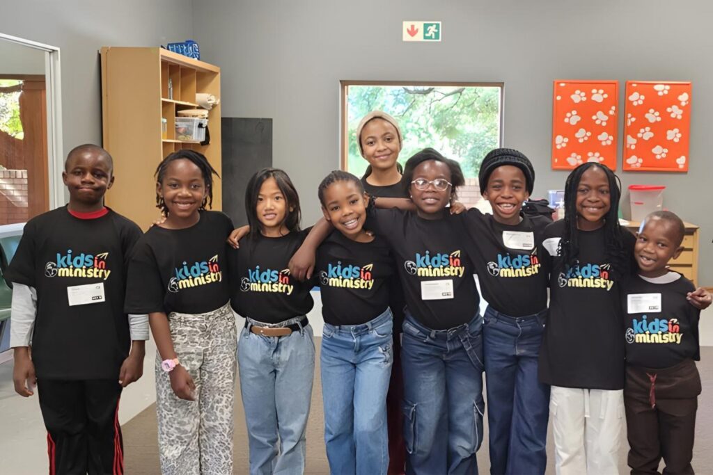 Children taking a group photo